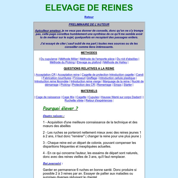 ELEVAGE DE REINES SOUS CADRE