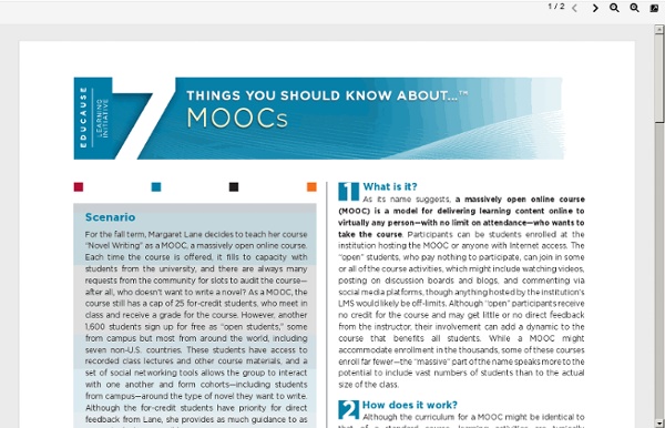 Learning Initiative 7 Things You Should Know About MOOCs