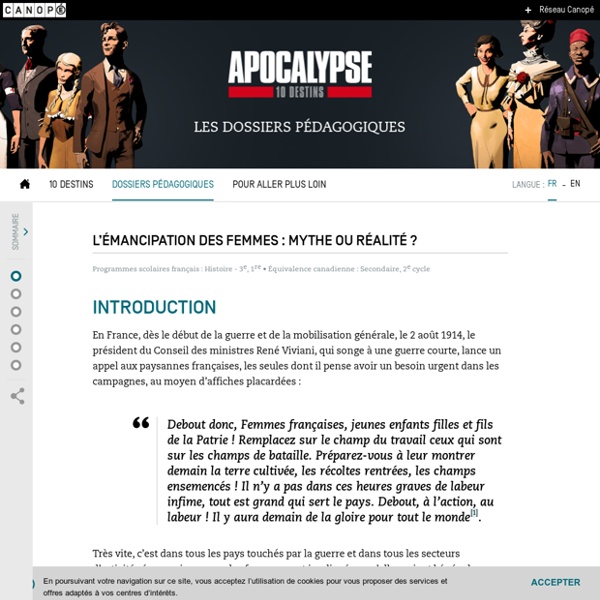 L’émancipation des femmes : mythe ou réalité ? - Apocalypse 10 destins