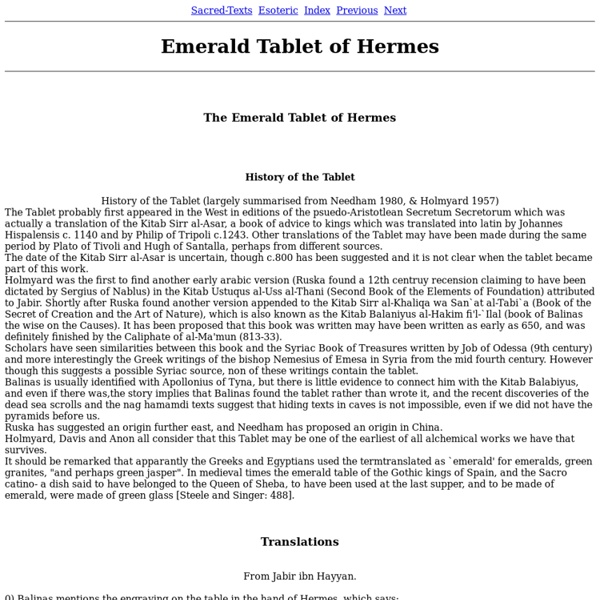 Emerald Tablet of Hermes