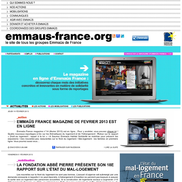 Emmaüs France.org, le site de tous les groupes Emmaüs de France.