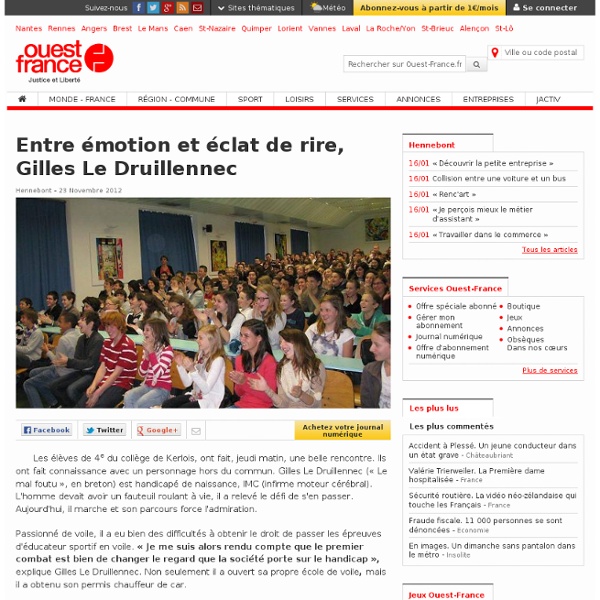 Entre émotion et éclat de rire, Gilles Le Druillennec , Hennebont 24/11/2012