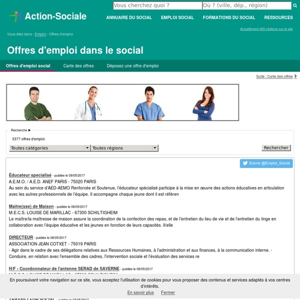 Emploi dans le social : Offres d'emploi dans le social et médico-social