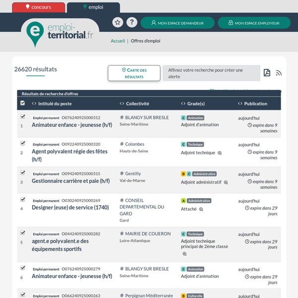 Portail De L'emploi Dans La Fonction Publique Territoriale | Pearltrees