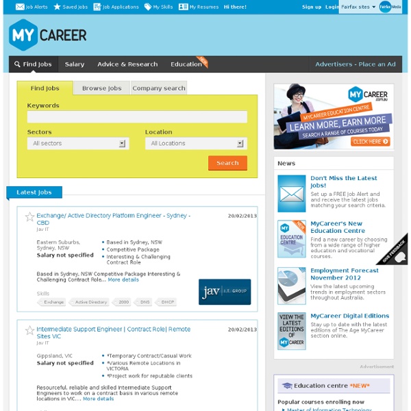 Jobs, Employment & Careers @ MyCareer