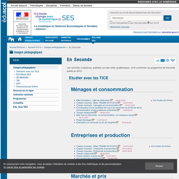 En Seconde — éduscol, le site des professionnels de l'éducation