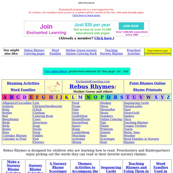 Mother Goose Rebus Rhymes-Enchanted Learning Software