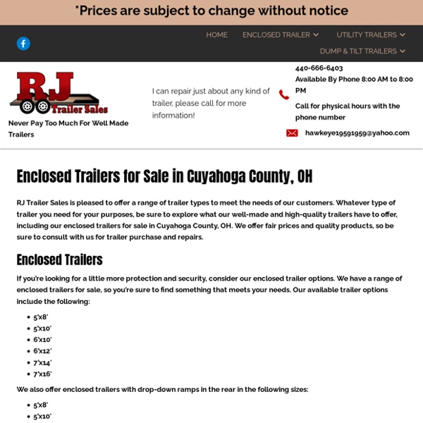 Enclosed Trailers in Cuyahoga County, OH