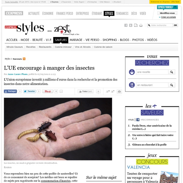 L'UE encourage à manger des insectes