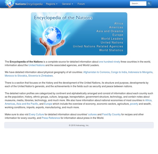 Encyclopedia of the Nations - Information about countries of the world, United Nations, and World Leaders