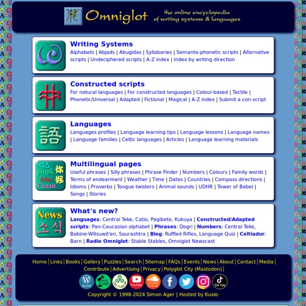 Omniglot - the online encyclopedia of writing systems and languages