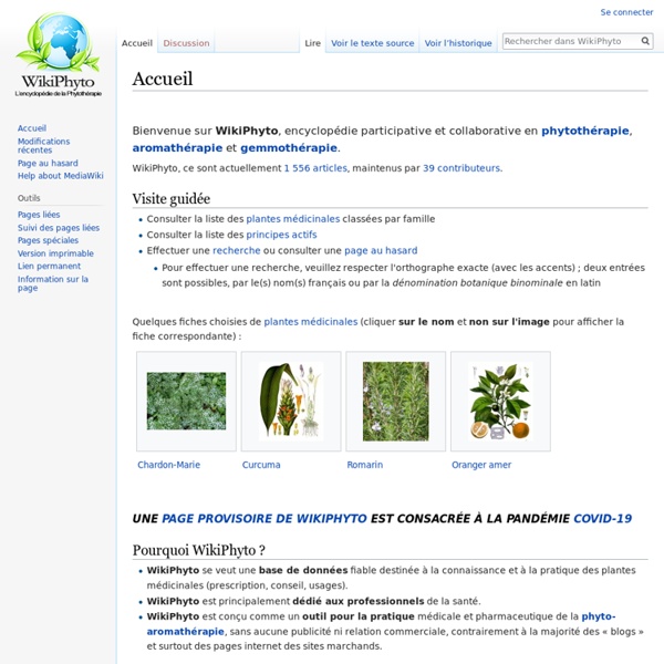WikiPhyto, l'encyclopédie de la phytothérapie