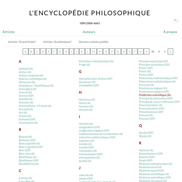 L'Encyclopédie Philosophique – Etre le plus nombreux possible à penser le mieux possible