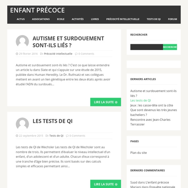  Pour les parents d'enfant précoce, doué, surdoué, EIP, HP ou HQI