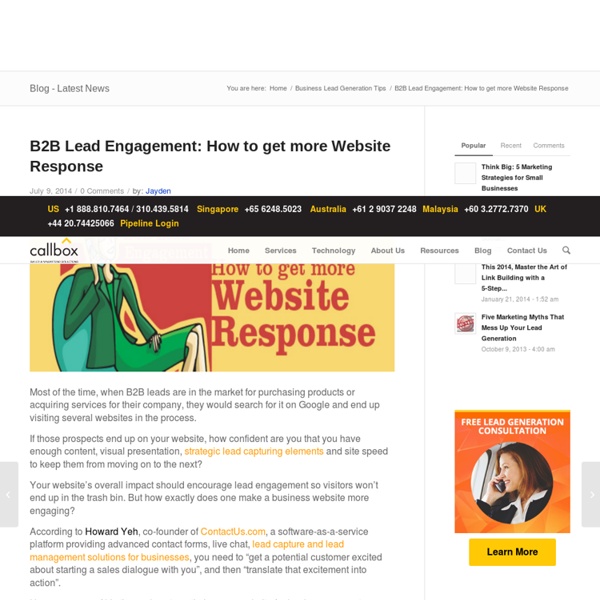 B2B Lead Engagement: How to get more Website Response