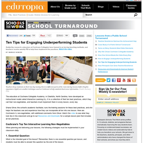 Ten Tips for Engaging Underperforming Students