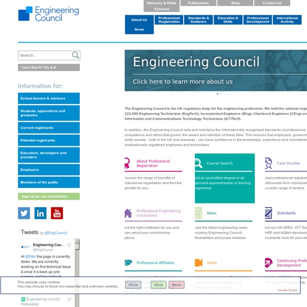 Engineering Council - recognising professional excellence - Engineering Council Home