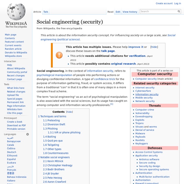 Social engineering (security)