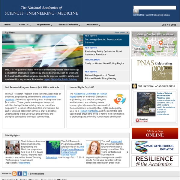 The National Academies: Advisers to the Nation on Science, Engineering, and Medicine