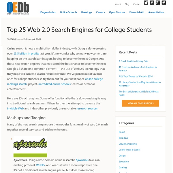 Top 25 Web 2.0 Search Engines