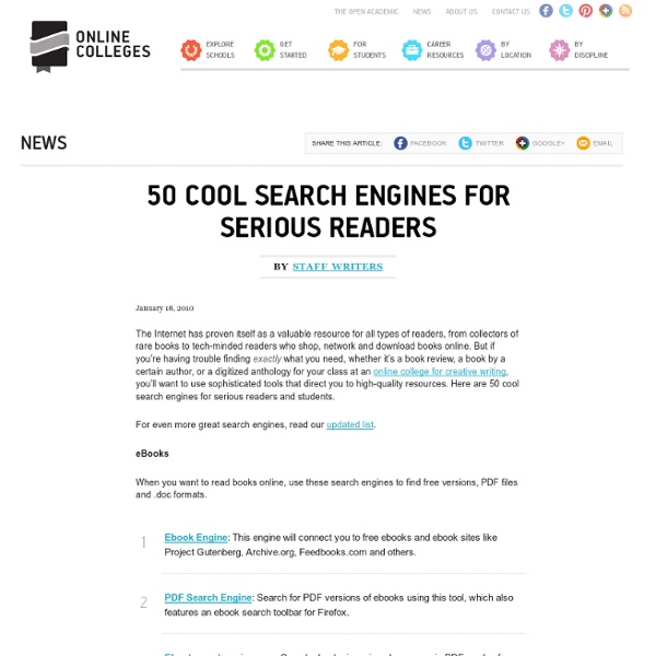50 Cool Search Engines for Serious Readers