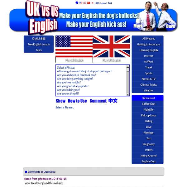 Real American and British English Pronunciation, Words and Phrases