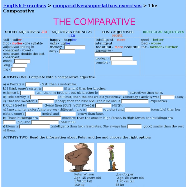Comparatives/ superlatives exercises
