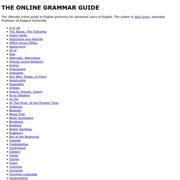 The ONLINE English GRAMMAR Guide - advanced