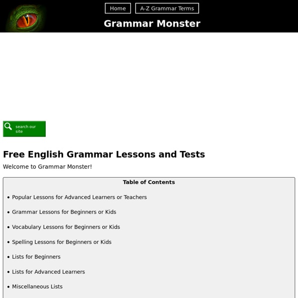 Free English Grammar Lessons and Tests