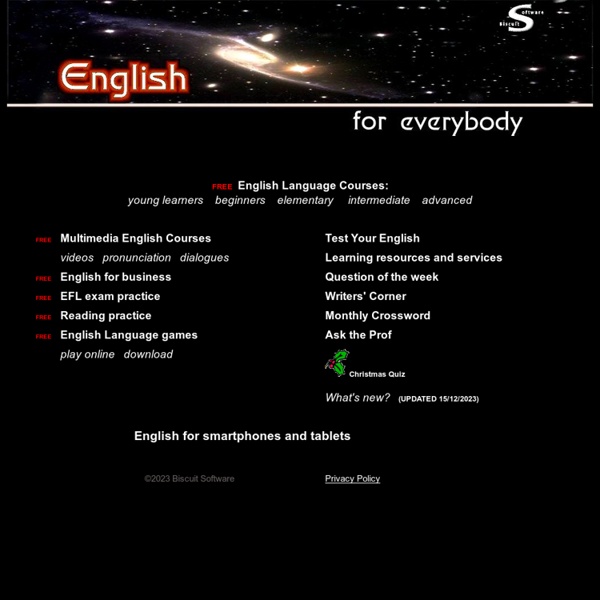 Free English Language lessons and EFL exam practice