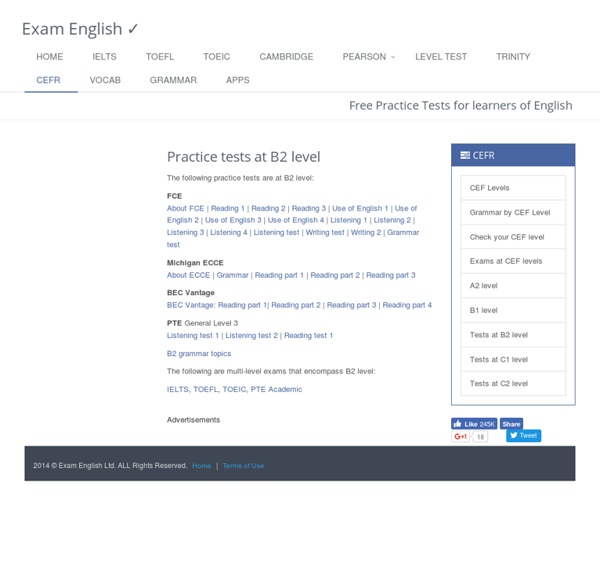 B2 level English language practice tests