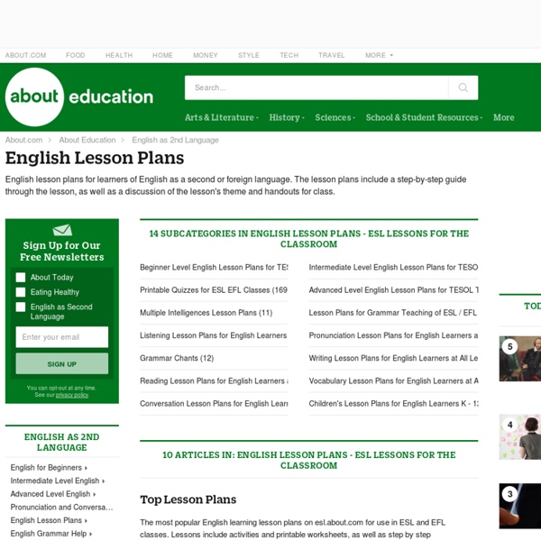 English Lesson Plans - Free ESL EFL Lessons in Grammar, Reading, Writing, Speaking and Listening