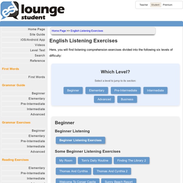 Listening comprehension exercises divided in four levels of difficulty.