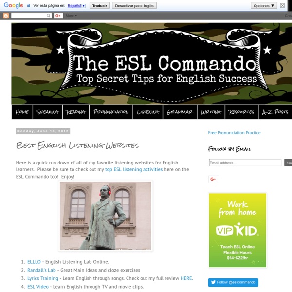 The ESL Commando: Best English Listening Websites