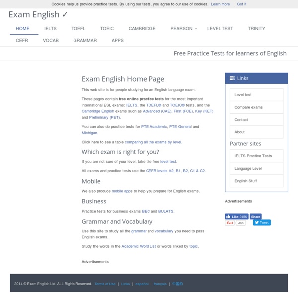Exam English - Free Practice for IELTS,the TOEFL® and TOEIC® tests and the Cambridge English exams