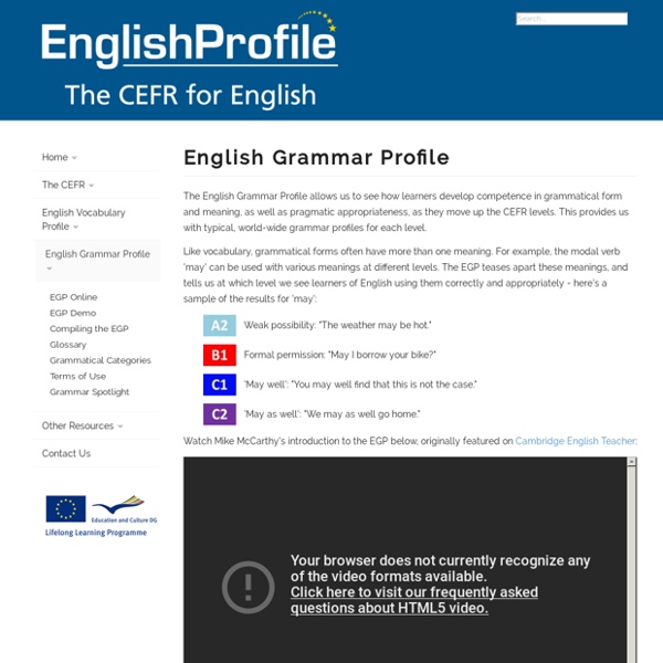 English Profile - English Grammar Profile