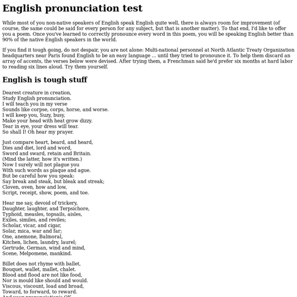 English pronunciation test