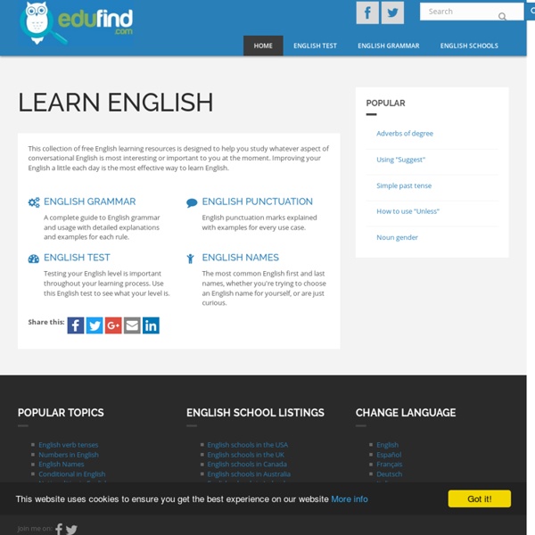 English language school reviews and English learning resources