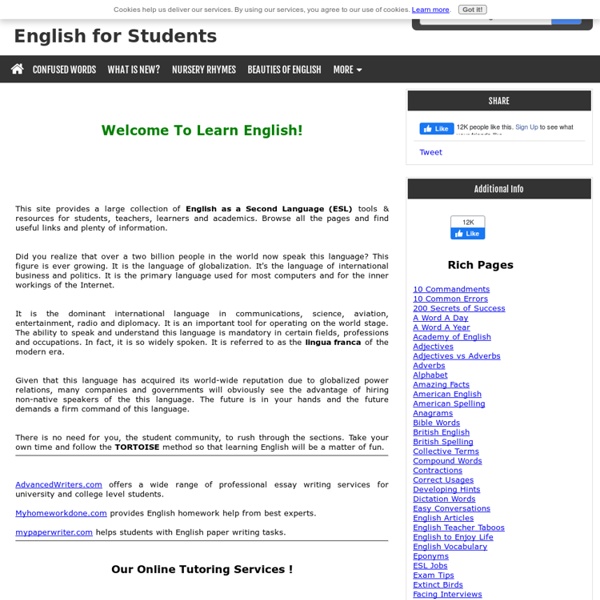 English : The best site for the Students to learn English online.