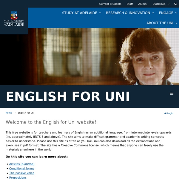 Welcome to the English for Uni Website!