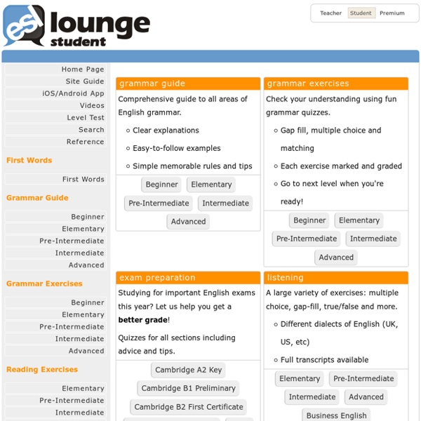 Esl-lounge.com Student - Learn English for Free! English Grammar, Vocabulary, Reading & Listening