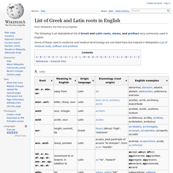 Latin Greek Roots List Pdf