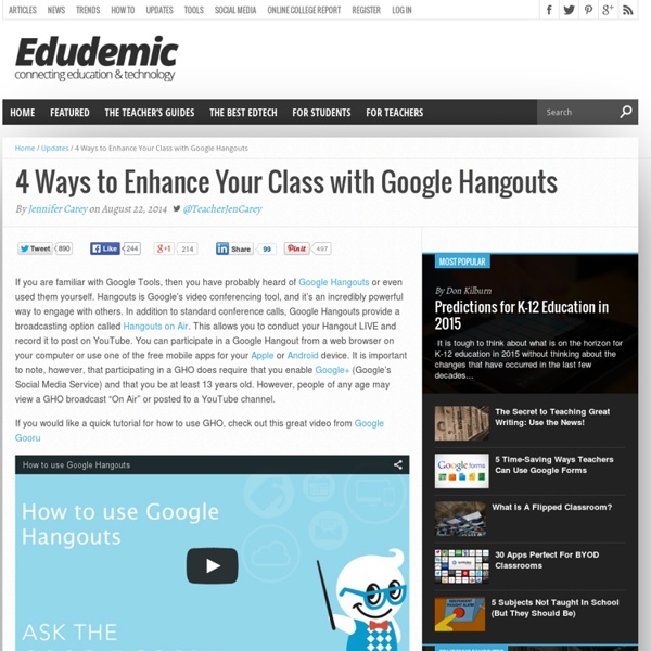 4 Ways to Enhance Your Class with Google Hangouts