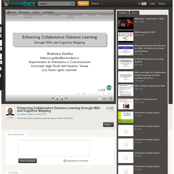 Enhancing Collaborative Distance Learning through Wiki and Cognitiv...