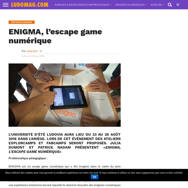 ENIGMA, l’escape game numérique – Ludovia Magazine