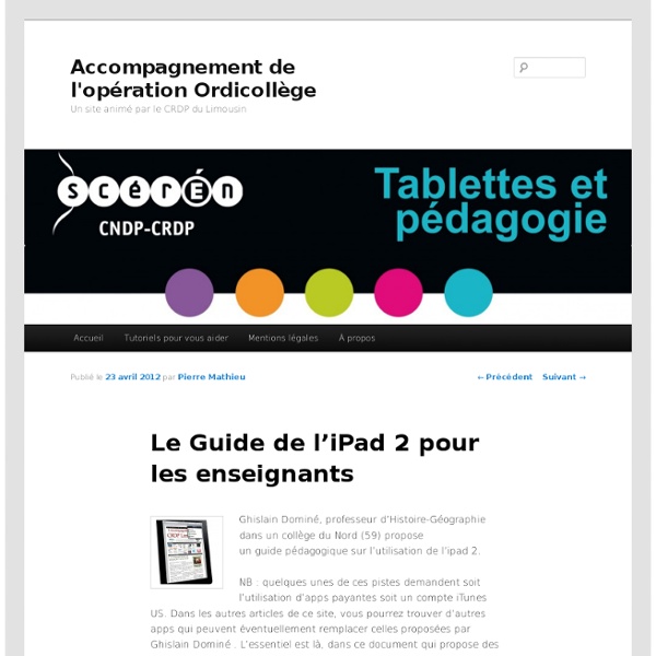 Le Guide de l’iPad 2 pour les enseignants