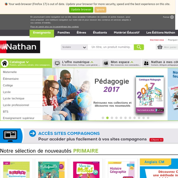 Editions Nathan - Espace Enseignants : manuel scolaire, livre du professeur, ressource pédagogique, fichier élève…