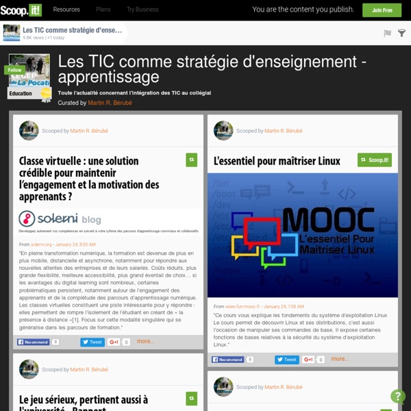 Les TIC comme stratégie d’enseignement / apprentissage
