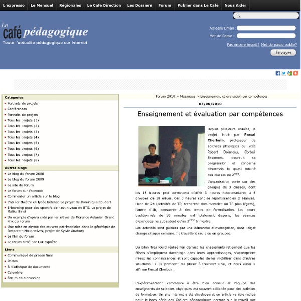 Enseignement et évaluation par compétences - Forum 2010