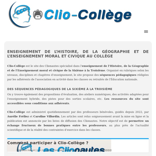 Clio Collège - Le site du mouvement des Clionautes en collège